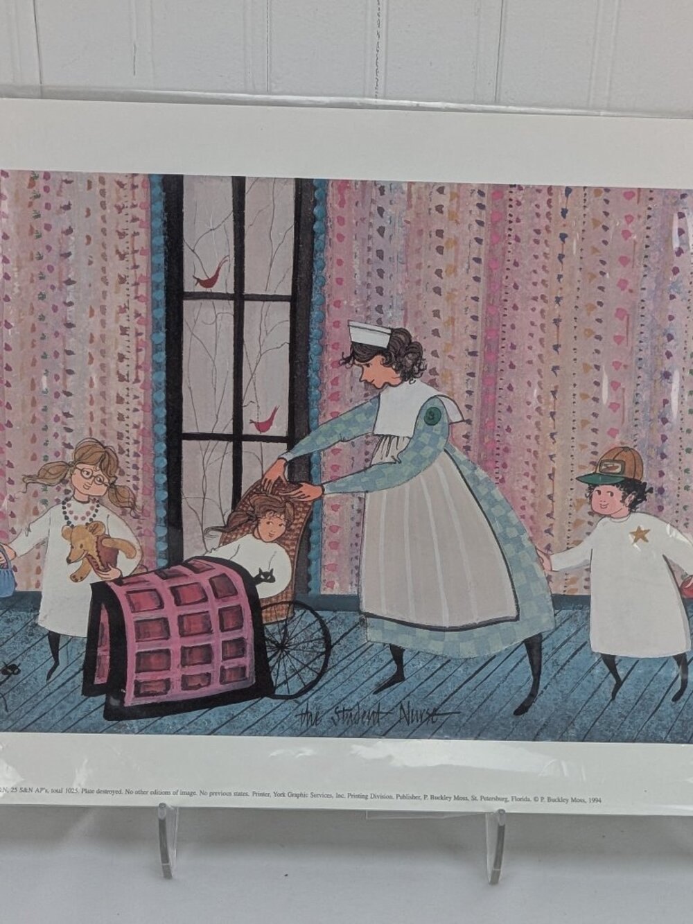 Vintage P Buckley Moss The Student Nurse Print 1994 Unframed 574/1000